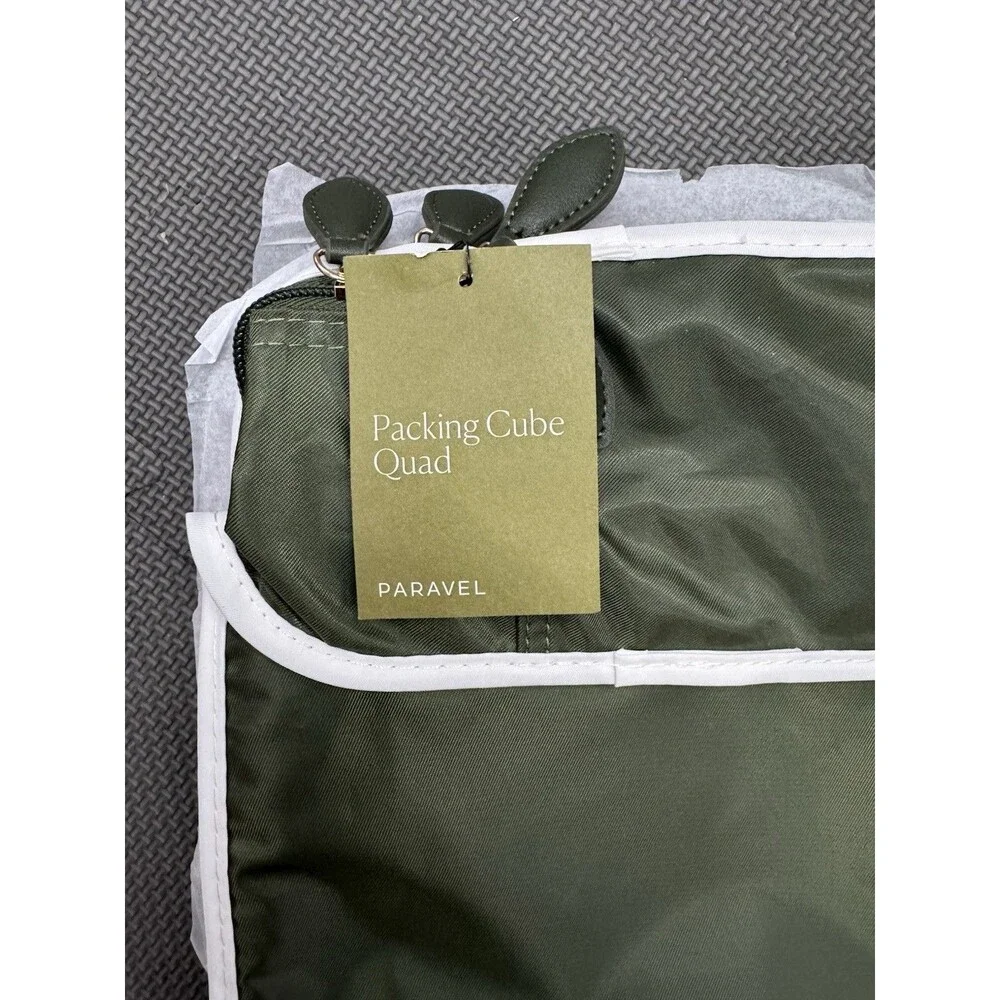 (RB2) Paravel Packing Cube Quad 4 Piece Set Safari Green Travel Organizers NEW